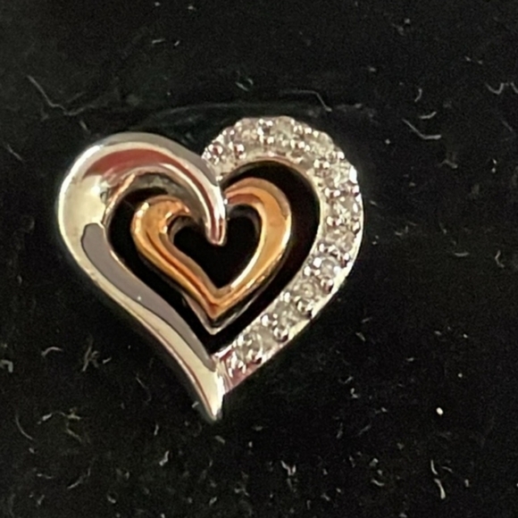 ❤️NIB❤️ KAY JEWELERS 10K ROSE GOLD /925 SILVER DOUBLE HEART DIAMOND EARRINGS - Picture 4 of 6